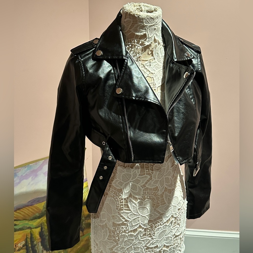 SHEIN vegan leather jacket